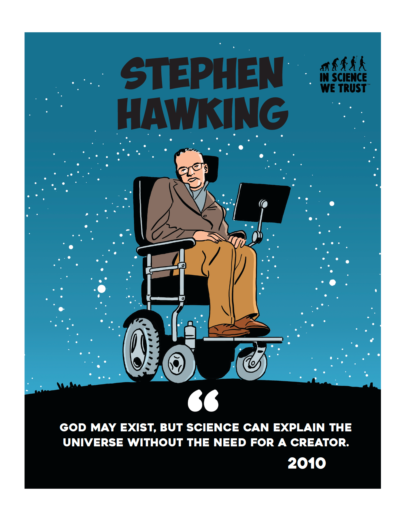 Stephen Hawking - "God" Poster