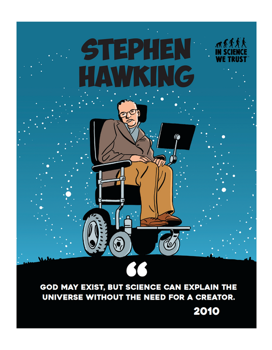 Stephen Hawking - "God" Poster